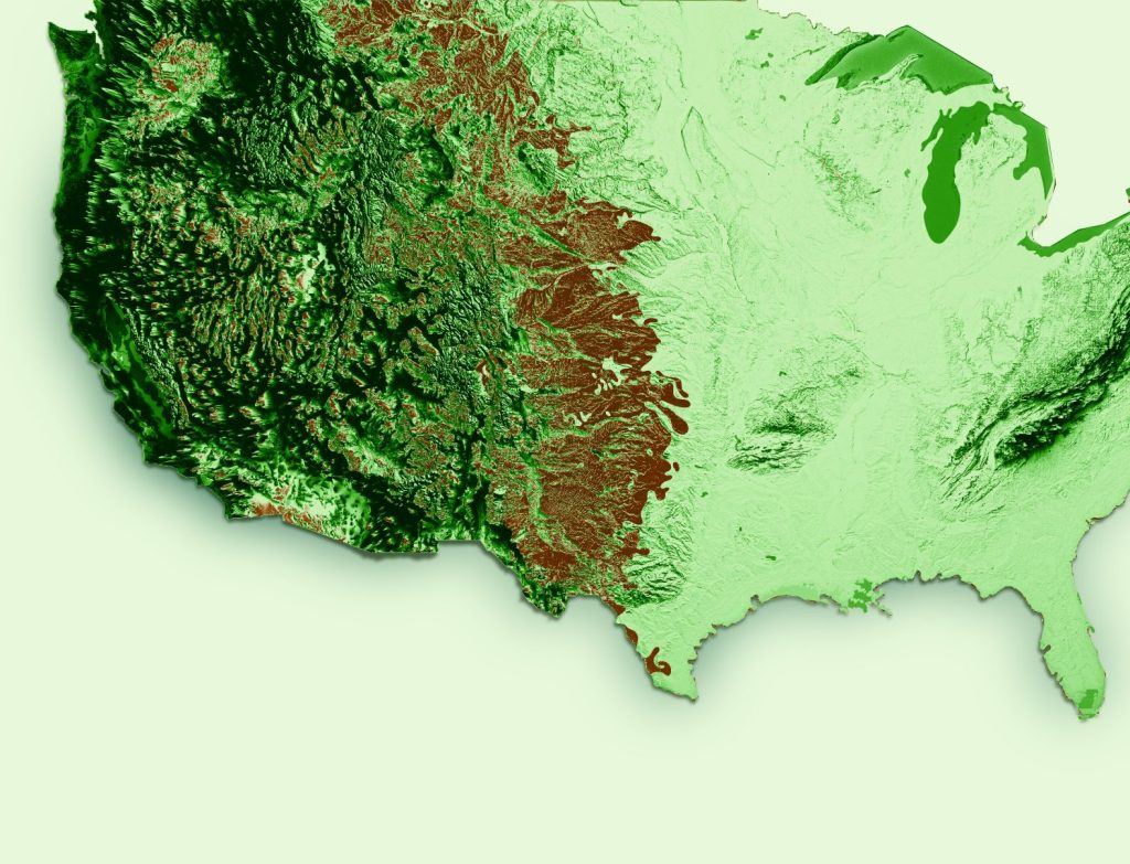USA Topographic Map 3d realistic map Color 3d illustration
Source Map Data: tangrams.github.io/heightmapper/,
Software Cinema 4d