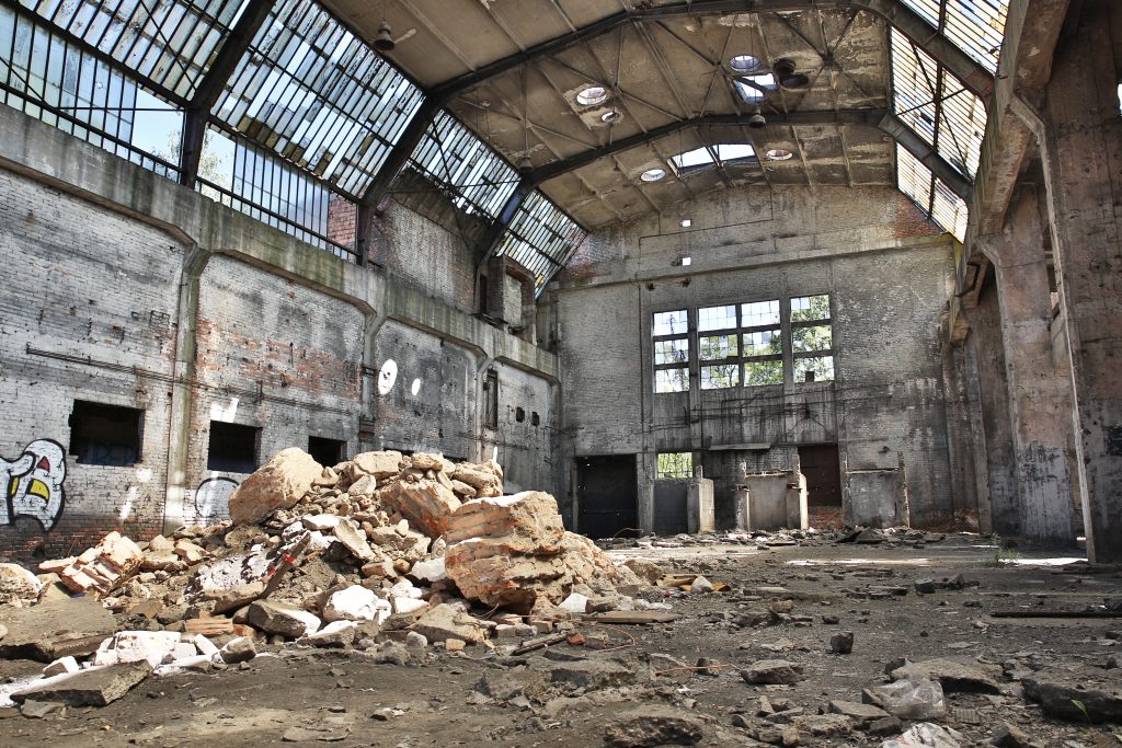 abandoned factory, industrial background