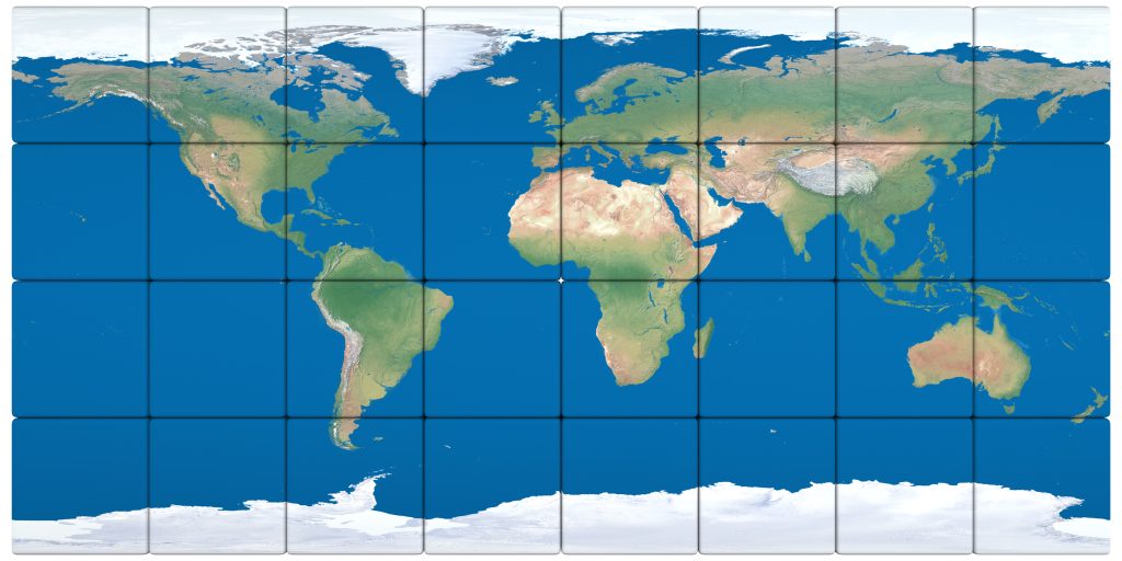 maps with different scales and projections